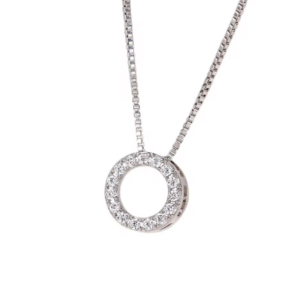 ⚜️  Minimalist Silver Circle Pendant Necklace 💎